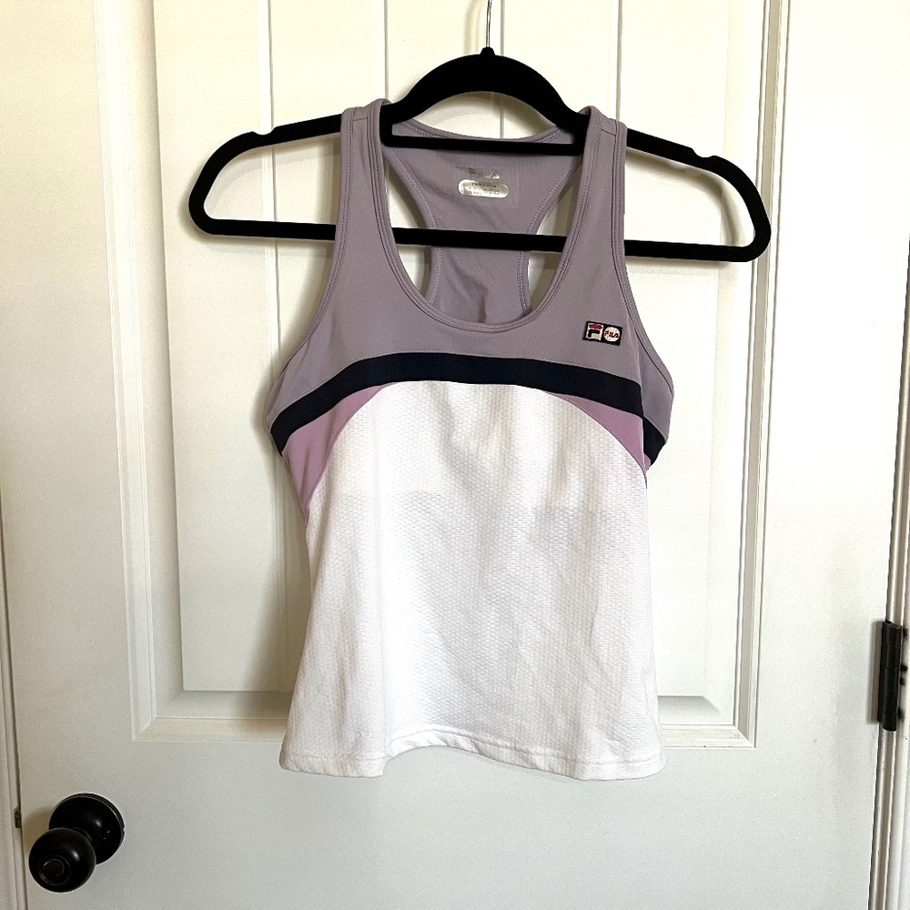 Fila White and Lilac Tank Size Small